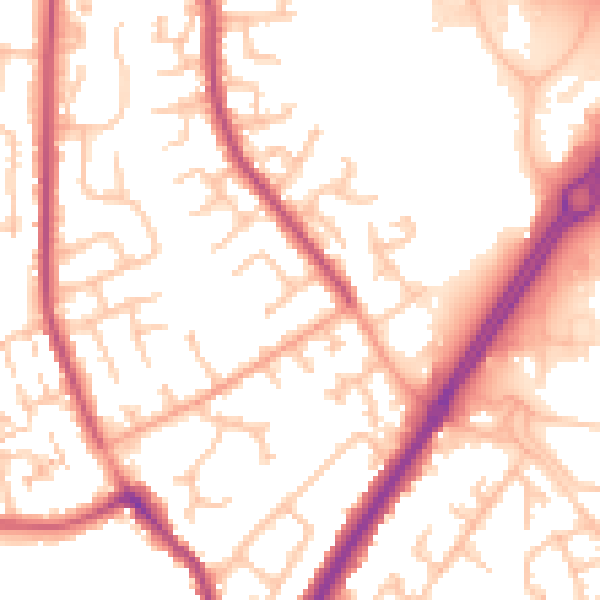 Daytime road noise heatmap for CV2 2NF