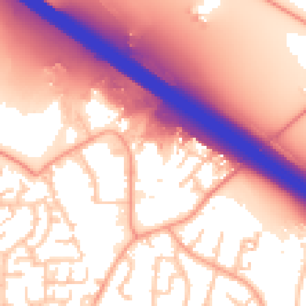 Daytime road noise heatmap for CV2 2NW