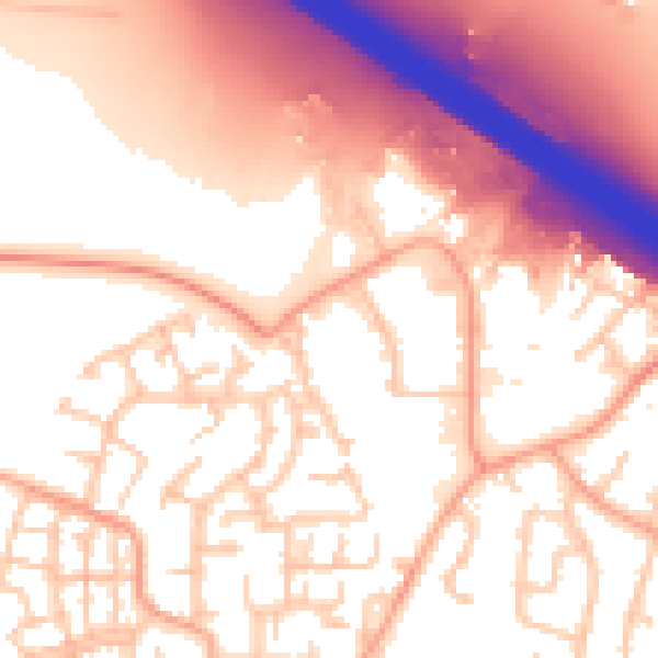 Daytime road noise heatmap for CV2 2PJ