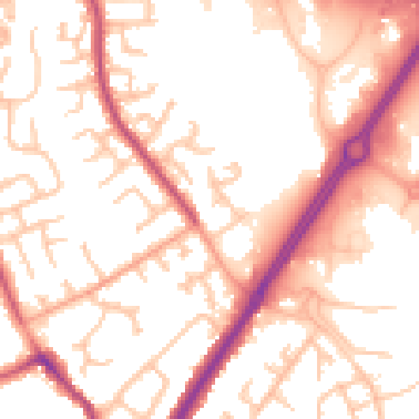 Daytime road noise heatmap for CV2 2PU