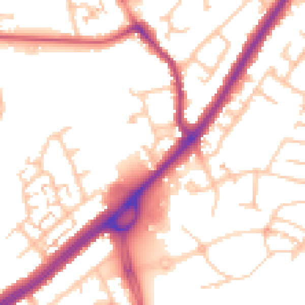 Daytime road noise heatmap for CV2 2PW