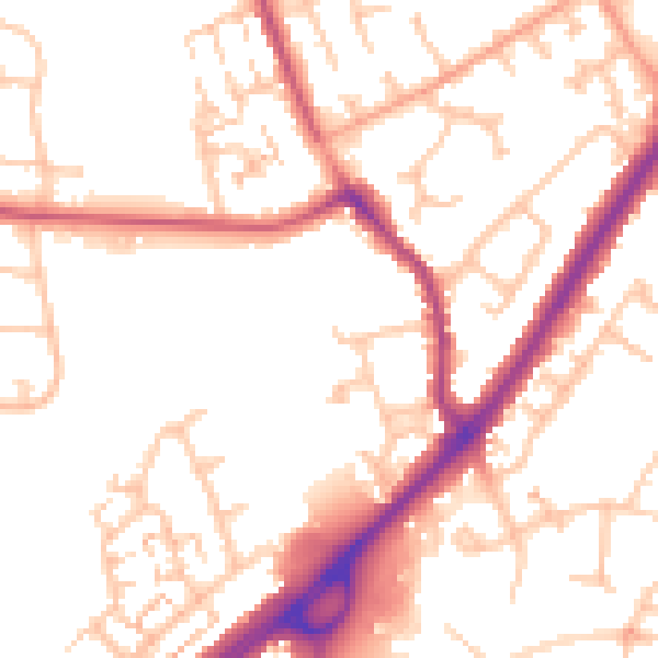 Daytime road noise heatmap for CV2 2QX
