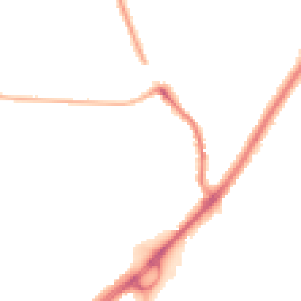 Night-time road noise heatmap for CV2 2QX