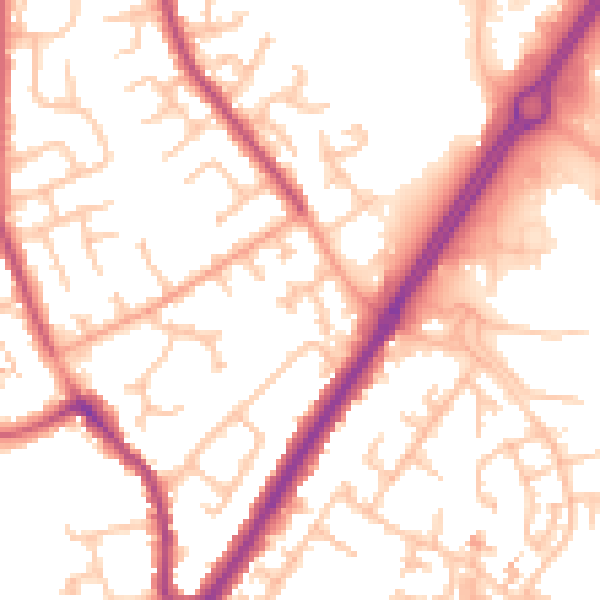 Daytime road noise heatmap for CV2 2SF