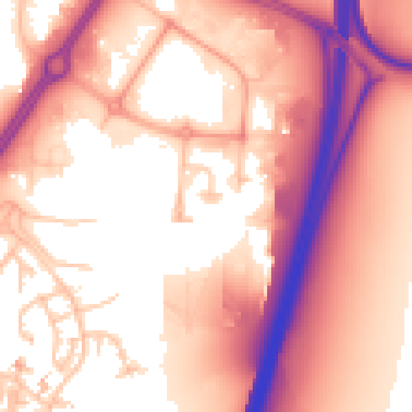 Daytime road noise heatmap for CV2 2TA