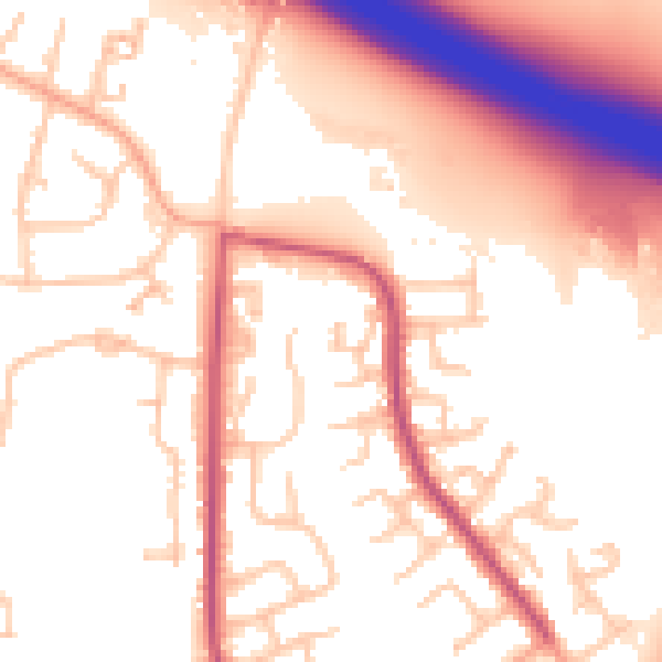 Daytime road noise heatmap for CV2 2TJ