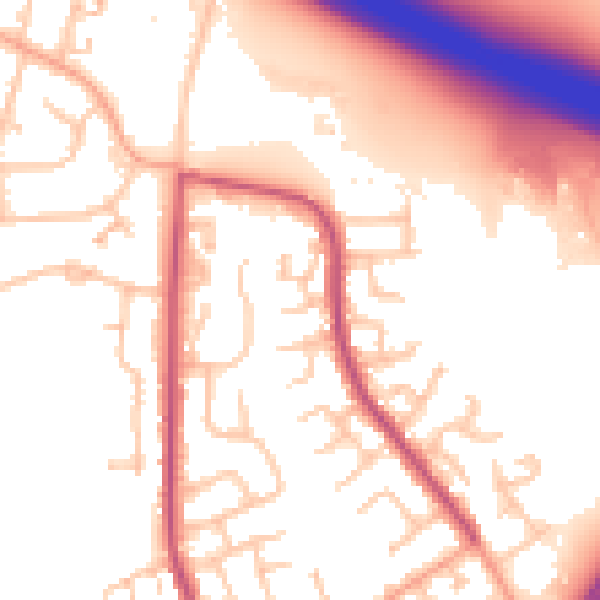 Daytime road noise heatmap for CV2 2TN