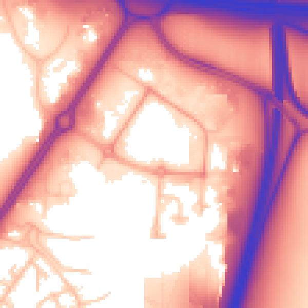 Daytime road noise heatmap for CV2 2UU