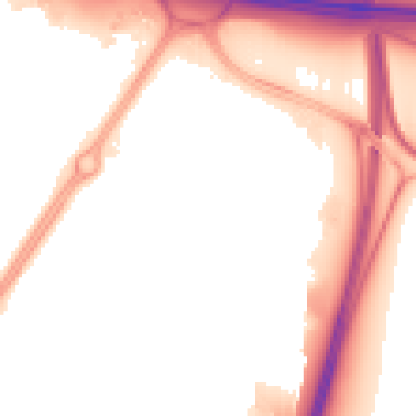 Night-time road noise heatmap for CV2 2UU