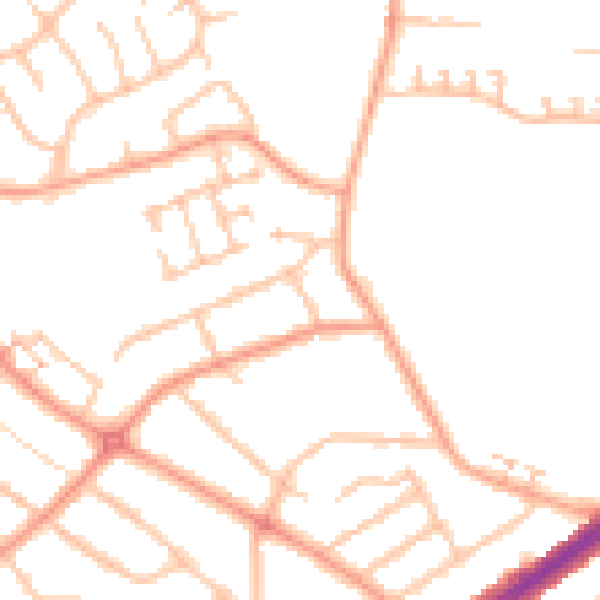 Daytime road noise heatmap for CV2 3AG