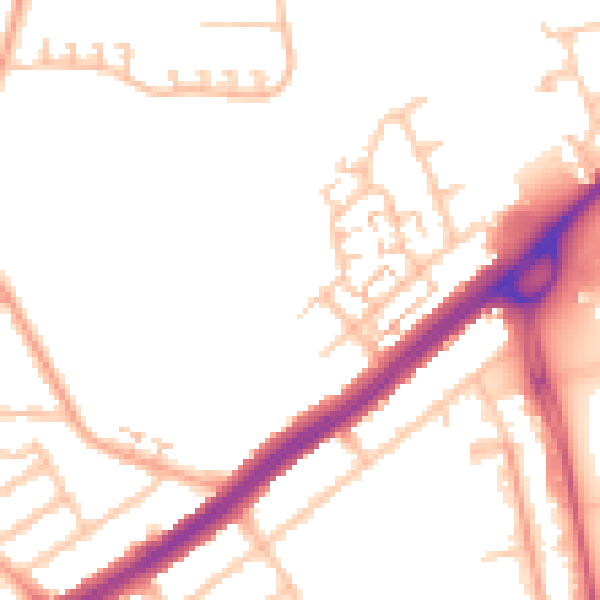 Daytime road noise heatmap for CV2 3AW