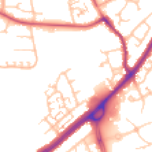 Daytime road noise heatmap for CV2 3BG