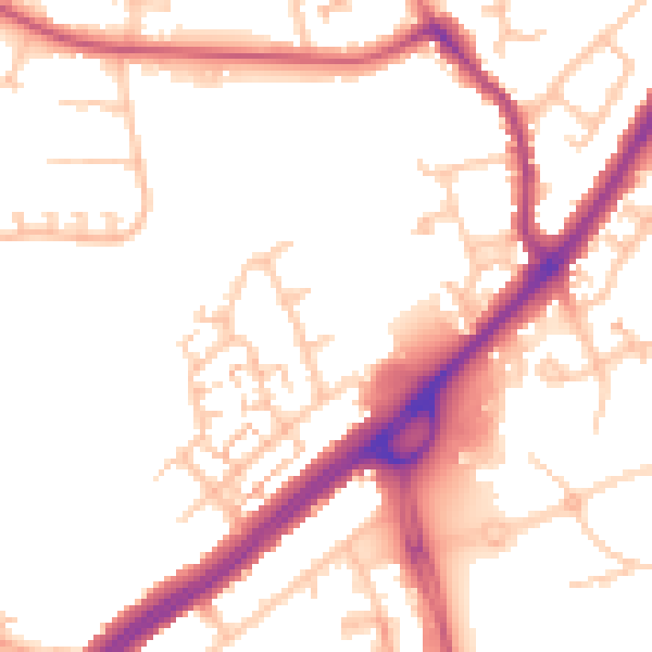 Daytime road noise heatmap for CV2 3BL