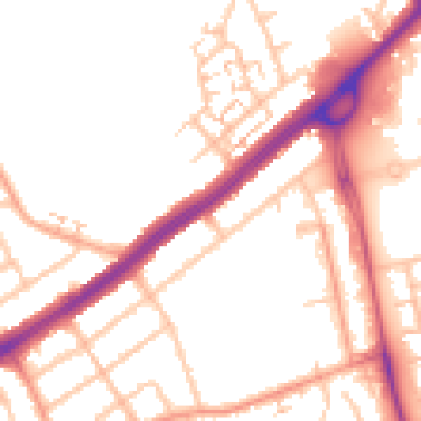 Daytime road noise heatmap for CV2 3FD