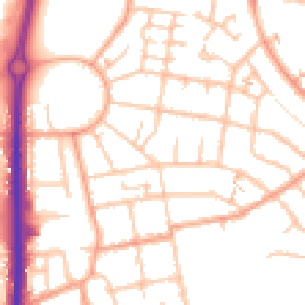 Daytime road noise heatmap for CV2 3GY