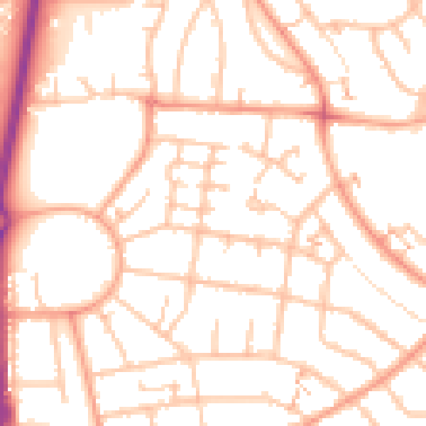 Daytime road noise heatmap for CV2 3JD