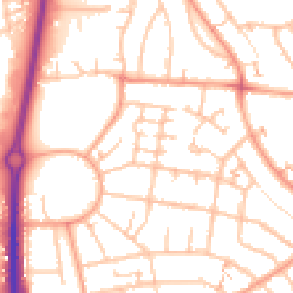Daytime road noise heatmap for CV2 3PN