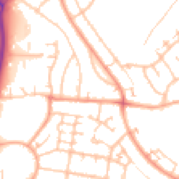 Daytime road noise heatmap for CV2 3PU