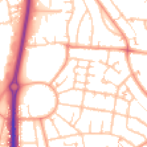 Daytime road noise heatmap for CV2 3PX