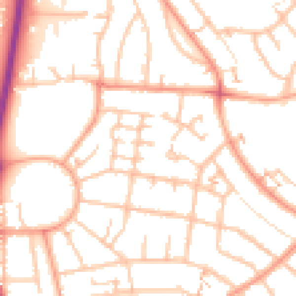 Daytime road noise heatmap for CV2 3QL