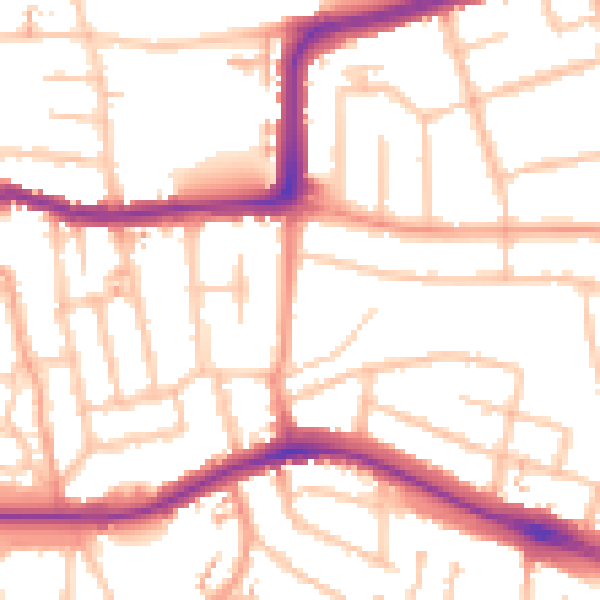 Daytime road noise heatmap for CV2 4AD