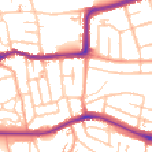 Daytime road noise heatmap for CV2 4AN