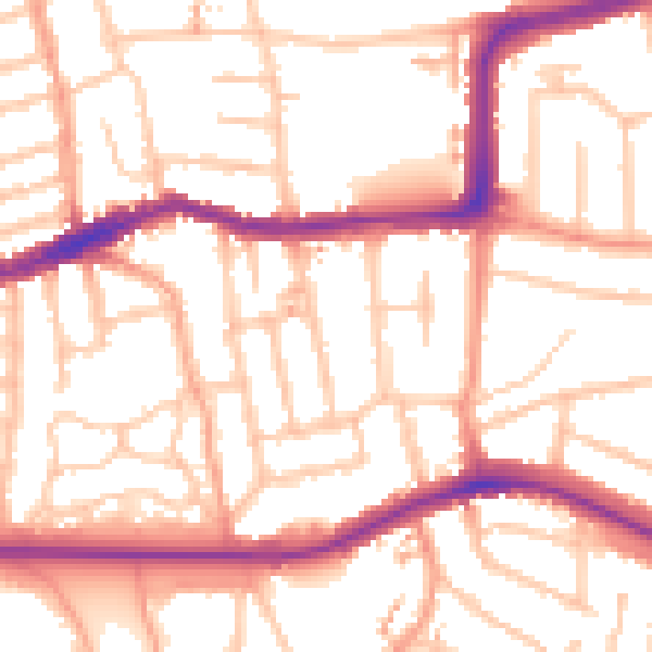 Daytime road noise heatmap for CV2 4AU