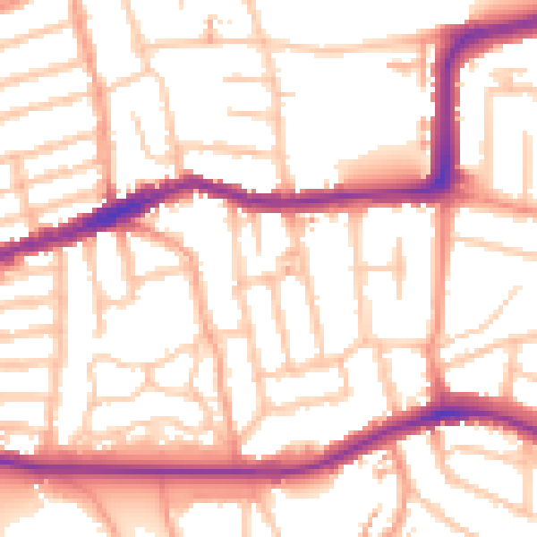 Daytime road noise heatmap for CV2 4BZ