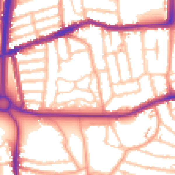 Daytime road noise heatmap for CV2 4DJ