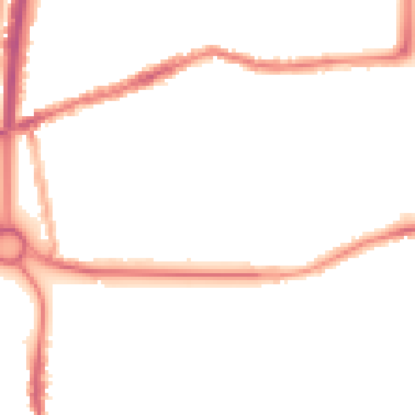 Night-time road noise heatmap for CV2 4DJ