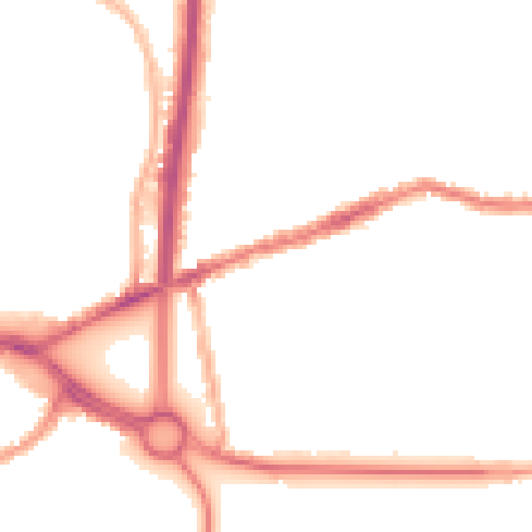 Night-time road noise heatmap for CV2 4FJ