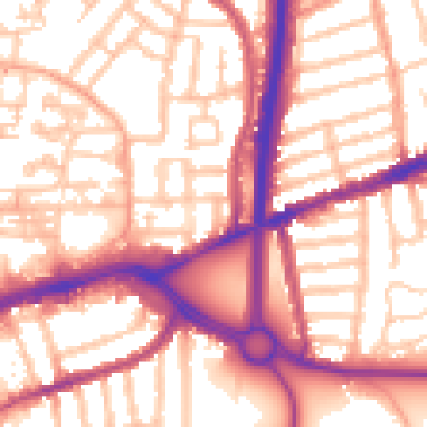 Daytime road noise heatmap for CV2 4FP