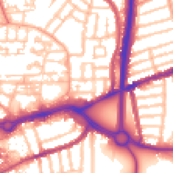 Daytime road noise heatmap for CV2 4FR