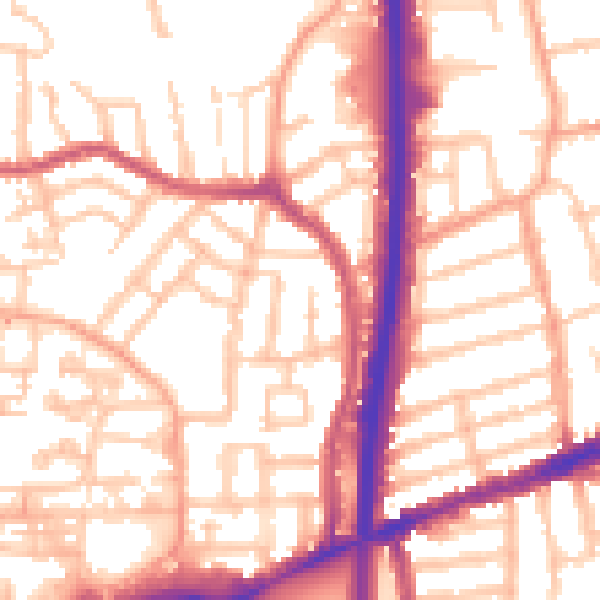 Daytime road noise heatmap for CV2 4GF