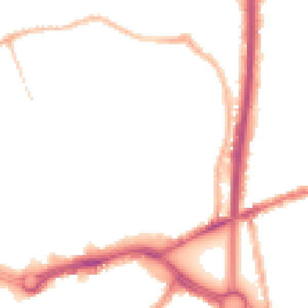 Night-time road noise heatmap for CV2 4HA