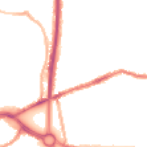 Night-time road noise heatmap for CV2 4HW