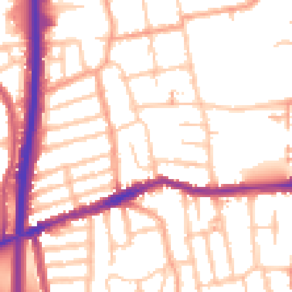 Daytime road noise heatmap for CV2 4LF