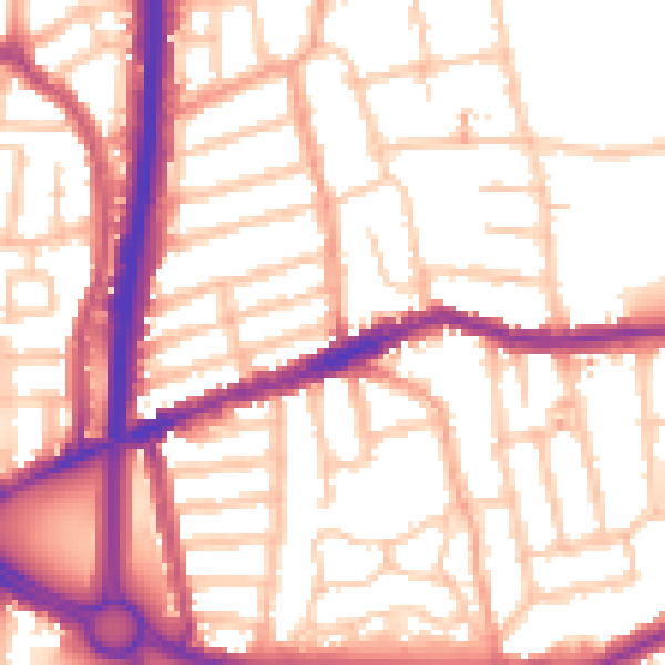 Daytime road noise heatmap for CV2 4LH