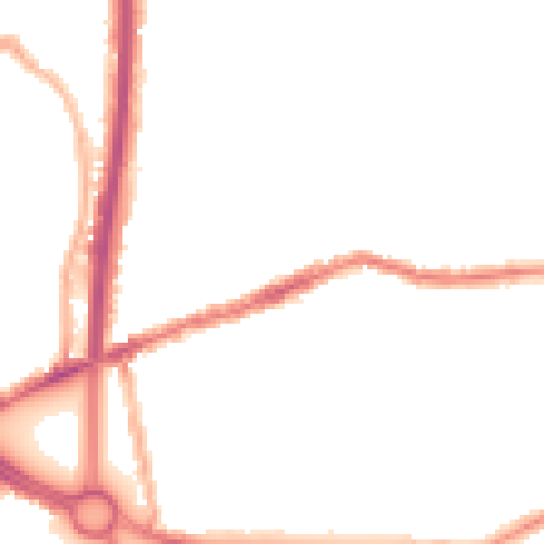 Night-time road noise heatmap for CV2 4LH