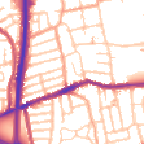 Daytime road noise heatmap for CV2 4LL
