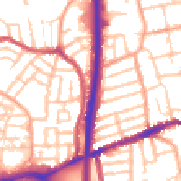 Daytime road noise heatmap for CV2 4LQ