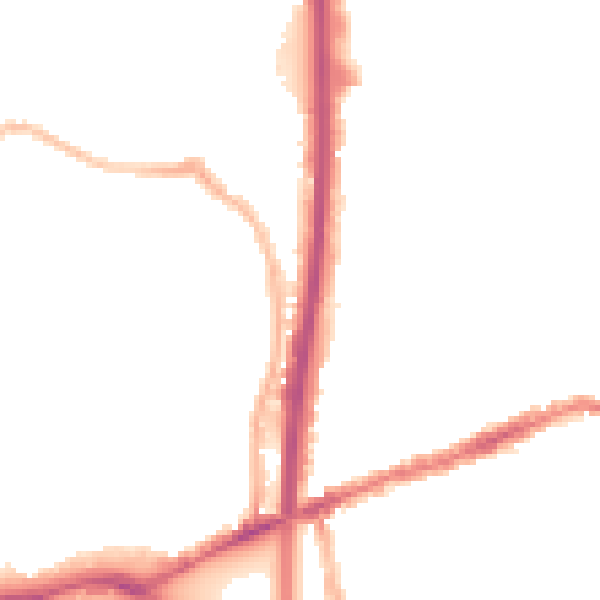 Night-time road noise heatmap for CV2 4LQ