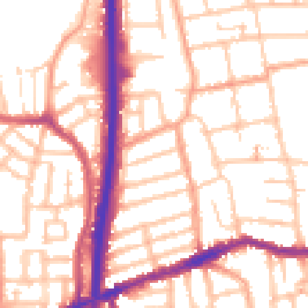 Daytime road noise heatmap for CV2 4LU