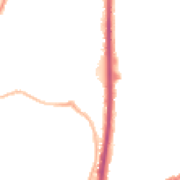 Night-time road noise heatmap for CV2 4QJ
