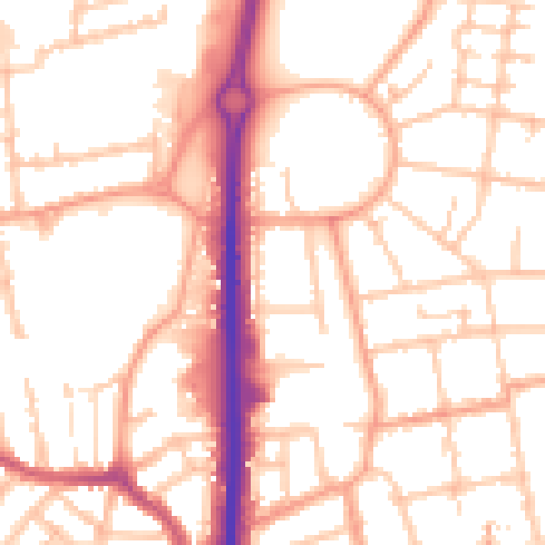 Daytime road noise heatmap for CV2 4RA