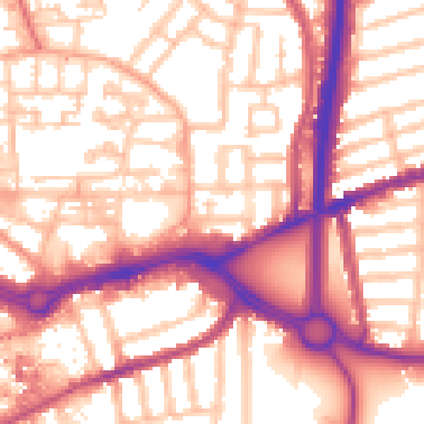 Daytime road noise heatmap for CV2 4RJ