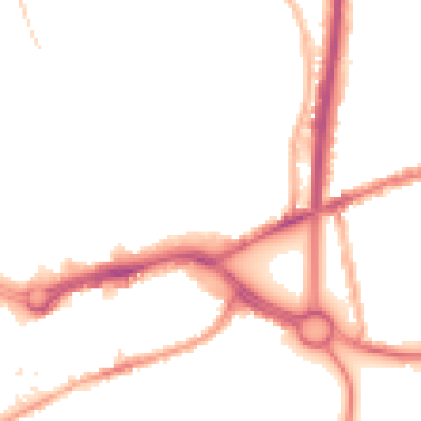 Night-time road noise heatmap for CV2 4RJ