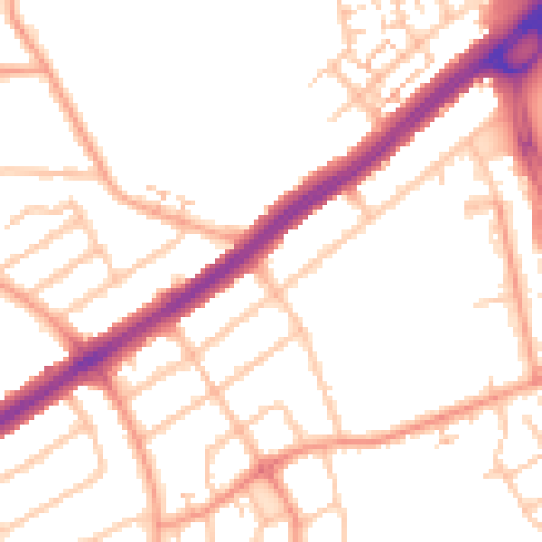 Daytime road noise heatmap for CV2 5AA