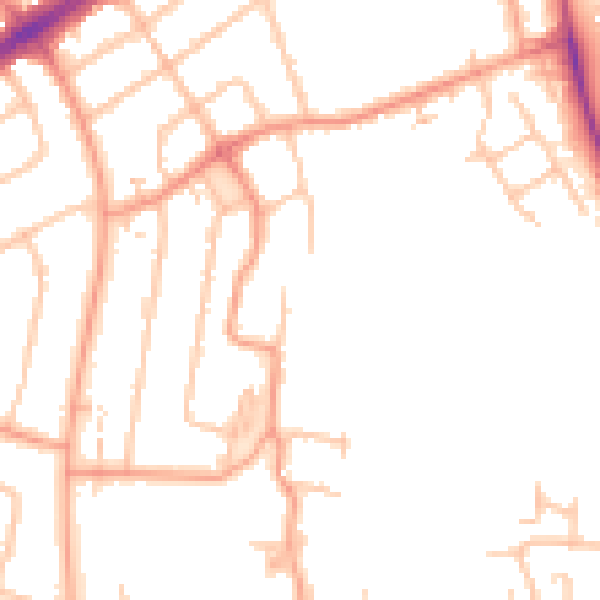 Daytime road noise heatmap for CV2 5AP