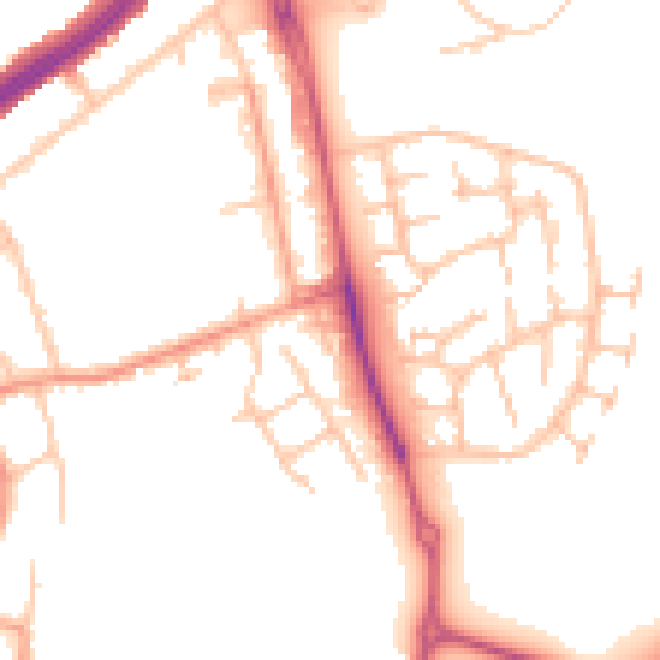 Daytime road noise heatmap for CV2 5BY